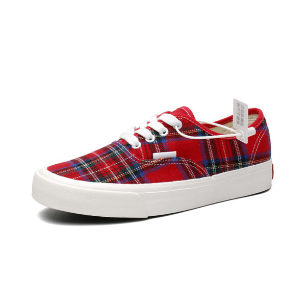 Niche Plaid Low-Top Canvas Shoes with round Toe New Student Street Shot Skateboard Casual Shoes-vt77