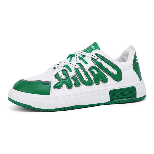 Letter Print Casual Sneakers Lace Up Soft Sole Platform Skate Shoes Low-top Colorblock Walking Shoes-dc8860